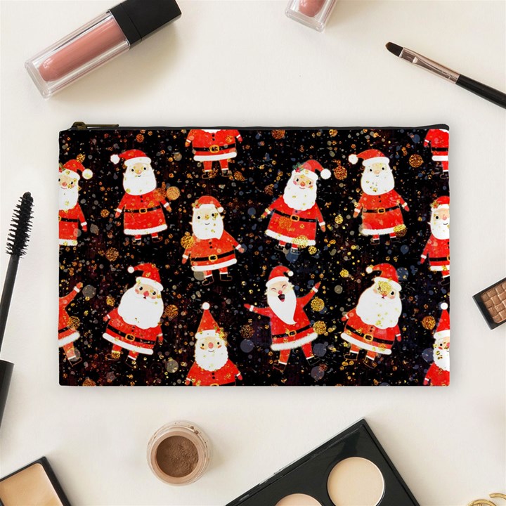 Santa Claus & Glitter, Adoxali, Christmas, Claus, December Cosmetic Bag (Large)