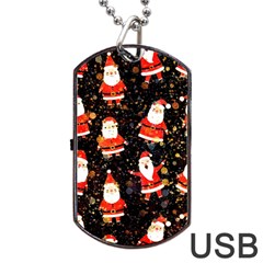 Santa Claus & Glitter, Adoxali, Christmas, Claus, December Dog Tag Usb Flash (one Side) by kyorashop23