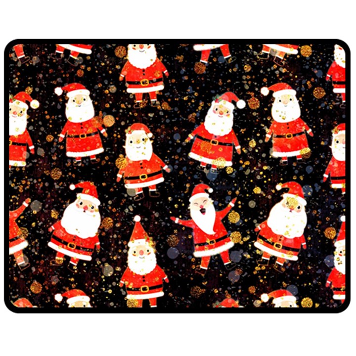 Santa Claus & Glitter, Adoxali, Christmas, Claus, December Two Sides Fleece Blanket (Medium)