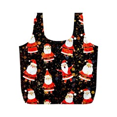 Santa Claus & Glitter, Adoxali, Christmas, Claus, December Full Print Recycle Bag (m) by kyorashop23