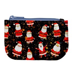 Santa Claus & Glitter, Adoxali, Christmas, Claus, December Large Coin Purse by kyorashop23