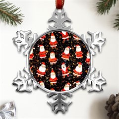 Santa Claus & Glitter, Adoxali, Christmas, Claus, December Metal Small Snowflake Ornament by kyorashop23