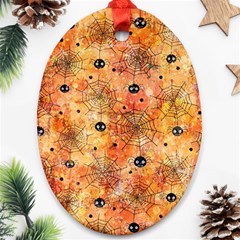 Spooky Spider Pattern, Adoxali, Halloween Ornament (oval)