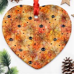 Spooky Spider Pattern, Adoxali, Halloween Ornament (heart)