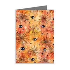 Spooky Spider Pattern, Adoxali, Halloween Mini Greeting Card by kyorashop23