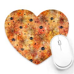 Spooky Spider Pattern, Adoxali, Halloween Heart Mousepad by kyorashop23