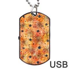 Spooky Spider Pattern, Adoxali, Halloween Dog Tag Usb Flash (one Side) by kyorashop23