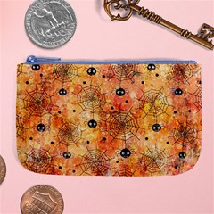 Spooky Spider Pattern, Adoxali, Halloween Large Coin Purse by kyorashop23