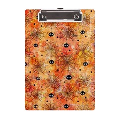 Spooky Spider Pattern, Adoxali, Halloween A5 Acrylic Clipboard by kyorashop23