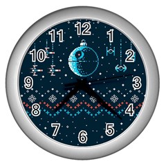 Star Wars Xmas, Star Wars, Christmas, Ugly Sweater Wall Clock (silver) by kyorashop23