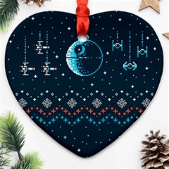 Star Wars Xmas, Star Wars, Christmas, Ugly Sweater Heart Ornament (two Sides)