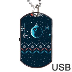 Star Wars Xmas, Star Wars, Christmas, Ugly Sweater Dog Tag Usb Flash (two Sides) by kyorashop23