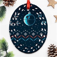 Star Wars Xmas, Star Wars, Christmas, Ugly Sweater Ornament (oval Filigree)