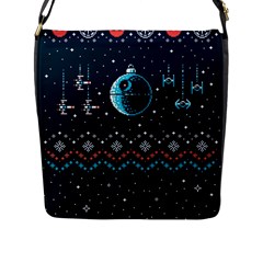 Star Wars Xmas, Star Wars, Christmas, Ugly Sweater Flap Closure Messenger Bag (l) by kyorashop23