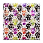 Sugar Skulls - Floral Tile Coaster Front