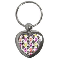 Sugar Skulls - Floral Key Chain (heart) by kyorashop23