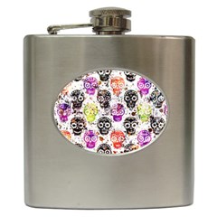 Sugar Skulls - Floral Hip Flask (6 Oz) by kyorashop23