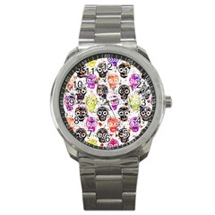 Sugar Skulls - Floral Sport Metal Watch by kyorashop23