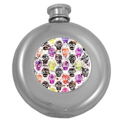 Sugar Skulls - Floral Round Hip Flask (5 Oz) by kyorashop23