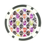 Sugar Skulls - Floral Poker Chip Card Guard Front