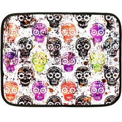 Sugar Skulls - Floral Two Sides Fleece Blanket (mini) by kyorashop23