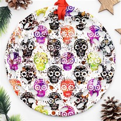 Sugar Skulls - Floral Round Filigree Ornament (two Sides)