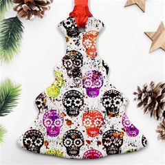 Sugar Skulls - Floral Christmas Tree Ornament (two Sides) by kyorashop23