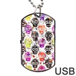 Sugar Skulls - Floral Dog Tag USB Flash (One Side) Front