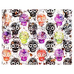 Sugar Skulls - Floral Two Sides Premium Plush Fleece Blanket (teen Size) by kyorashop23