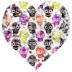 Sugar Skulls - Floral Wooden Puzzle Heart