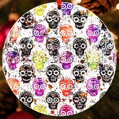 Sugar Skulls - Floral Uv Print Acrylic Ornament Round by kyorashop23