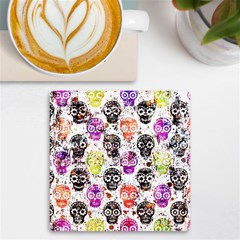 Sugar Skulls - Floral Uv Print Square Tile Coaster  by kyorashop23