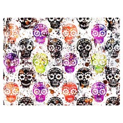 Sugar Skulls - Floral Premium Plush Fleece Blanket (extra Small) by kyorashop23