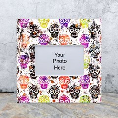 Sugar Skulls - Floral White Box Photo Frame 4  X 6  by kyorashop23