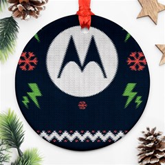 Ugly Sweater Moto, Motorola, Round Ornament (two Sides)