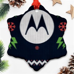 Ugly Sweater Moto, Motorola, Snowflake Ornament (two Sides)