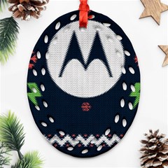 Ugly Sweater Moto, Motorola, Oval Filigree Ornament (two Sides)