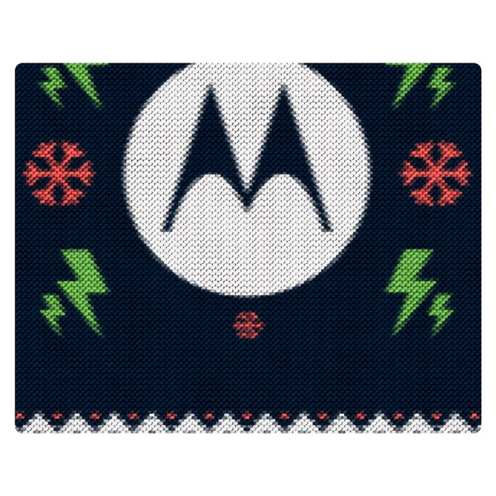 Ugly Sweater Moto, Motorola, Two Sides Premium Plush Fleece Blanket (Teen Size)