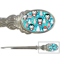 Blue Penguin Pattern, Adoxali, Christmas, Cute Letter Opener