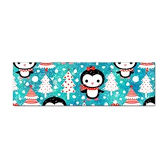 Blue Penguin Pattern, Adoxali, Christmas, Cute Sticker (Bumper)