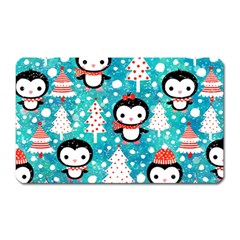 Blue Penguin Pattern, Adoxali, Christmas, Cute Magnet (Rectangular)