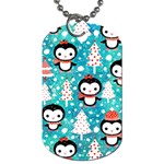 Blue Penguin Pattern, Adoxali, Christmas, Cute Dog Tag (One Side) Front