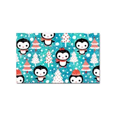 Blue Penguin Pattern, Adoxali, Christmas, Cute Sticker Rectangular (10 pack)