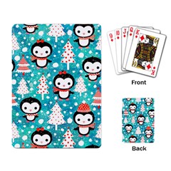 Blue Penguin Pattern, Adoxali, Christmas, Cute Playing Cards Single Design (Rectangle)