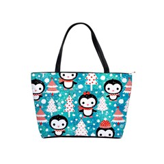 Blue Penguin Pattern, Adoxali, Christmas, Cute Classic Shoulder Handbag