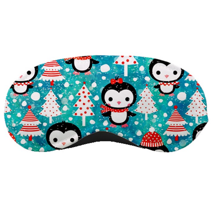 Blue Penguin Pattern, Adoxali, Christmas, Cute Sleep Mask