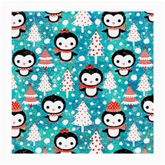 Blue Penguin Pattern, Adoxali, Christmas, Cute Medium Glasses Cloth (2 Sides) by kyorashop23