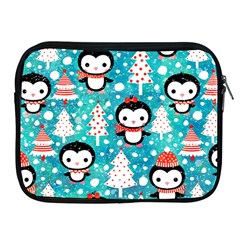 Blue Penguin Pattern, Adoxali, Christmas, Cute Apple iPad 2/3/4 Zipper Cases