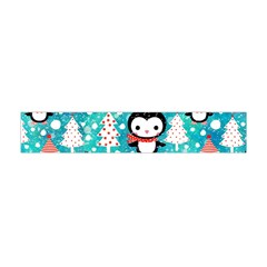 Blue Penguin Pattern, Adoxali, Christmas, Cute Premium Plush Fleece Scarf (Mini)