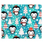 Blue Penguin Pattern, Adoxali, Christmas, Cute Two Sides Premium Plush Fleece Blanket (Kids Size) 50 x40  Blanket Front